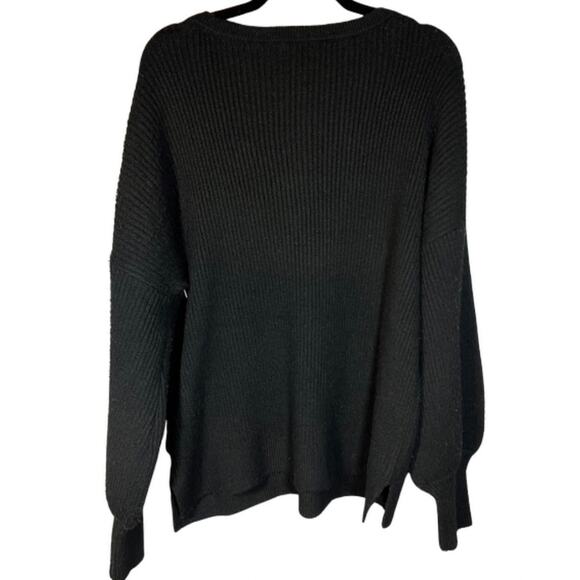 Theo & Spencer V-Neck Ribbed Sweater, Black, S, NWT - Picture 4 of 11